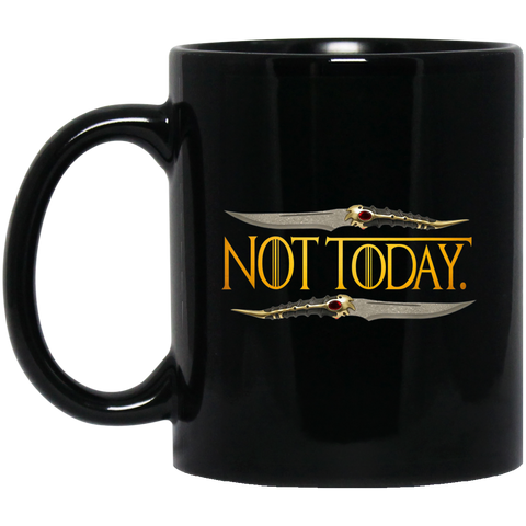 Not Today Dagger double 11 oz. Black Mug Black / One Size Drinkware - Genius New Invention
