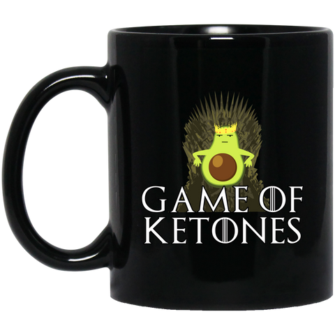 Game Of Ketones - Keto Avocado Throne Wear 11 oz. Black Mug Black / One Size Drinkware - Genius New Invention