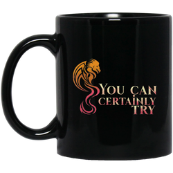 Throne Dragon ( You Can Certainly Try Medieval Cosplay 11 oz. Black Mug