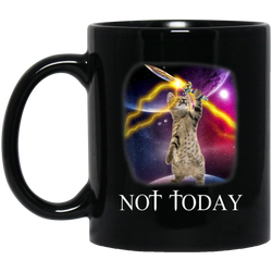 Not Today Funny Warrior Cats Gift For Men Women 11 oz. Black Mug