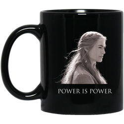 Power is Power Queen Royal Throne Medieval Sword Fantasy 11 oz. Black Mug