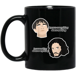 Knows Nothing Knows Everything Game Gift Throne 11 oz. Black Mug