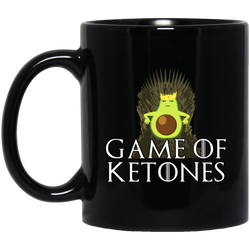 Game Of Ketones - Keto Avocado Throne Wear 11 oz. Black Mug